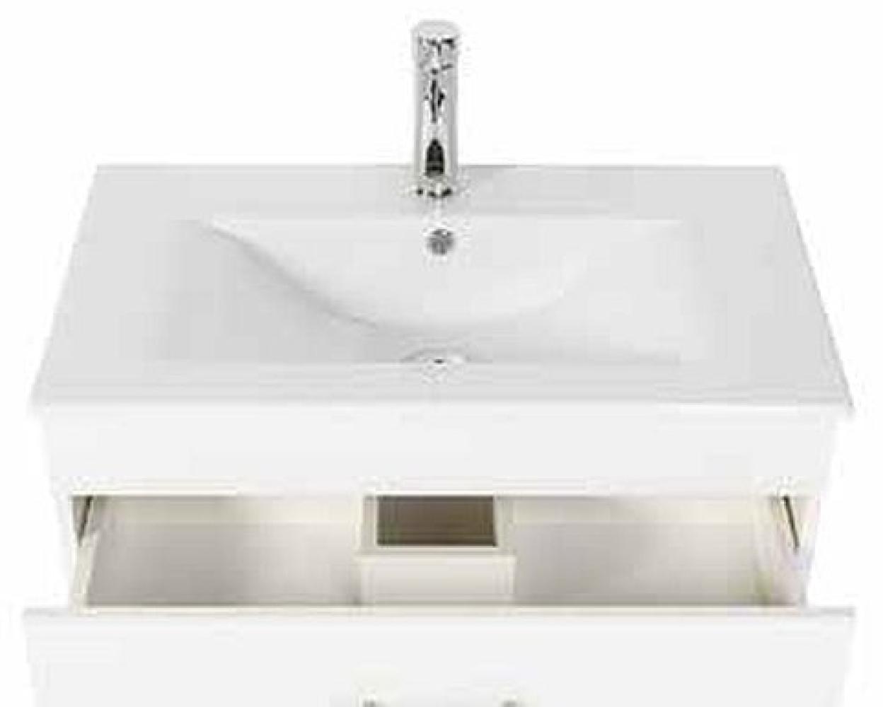 Badmöbel Badezimmer Waschbecken Waschplatz Silvanus 750 weiß matt Bild 1
