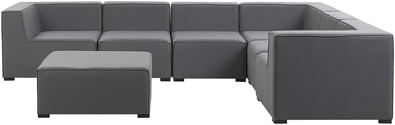Lounge Set grau 7-Sitzer linksseitig modular AREZZO Bild 1