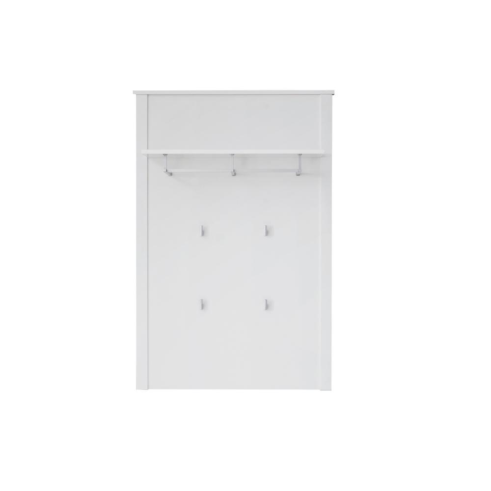 trendteam smart living Garderobe Gardrobenpaneel Ole, 81 x 122 x 26 cm in Weiß mit Ablage, Kleiderstange und vier Kleiderhaken Bild 1