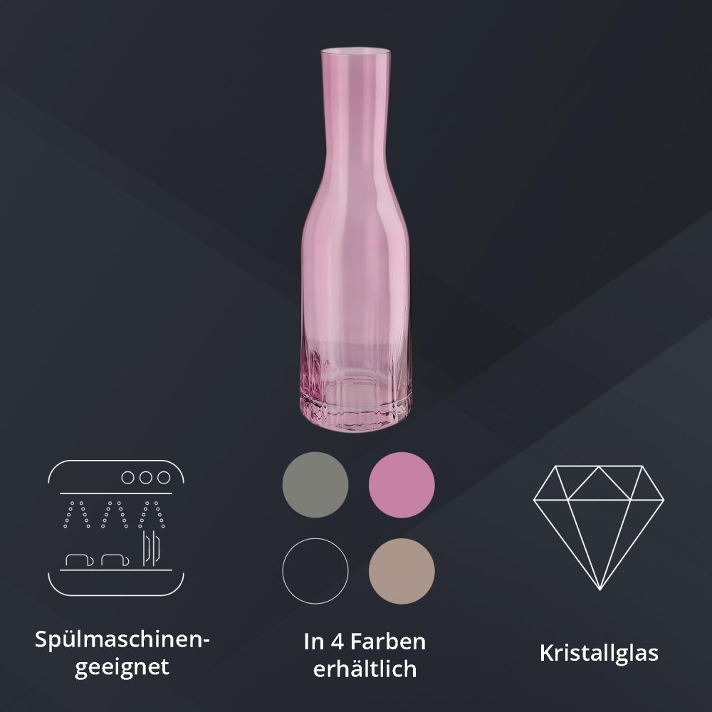 Peill+Putzler Germany Karaffe rosa, 1,2L Volumen, aus hochwertigem Kristallglas, sehr pflegeleicht da Spühlmaschinengeeignet, Glanzstücke für jede Gelegenheit Bild 1