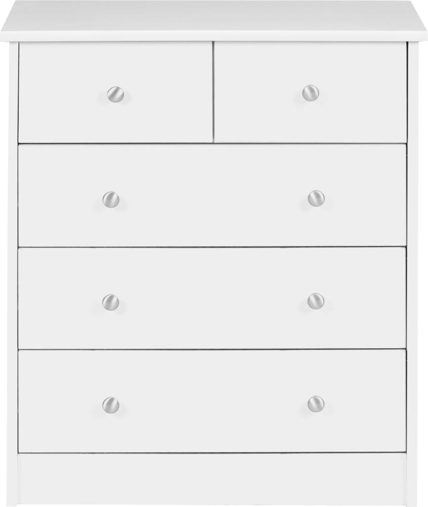 KADIMA DESIGN Moderne Sideboard Kommode mit 5 Schubladen & extra Ablagefläche - Stabil, elegant & praktisch für Flur und Esszimmer. Farbe: Weiß Bild 1