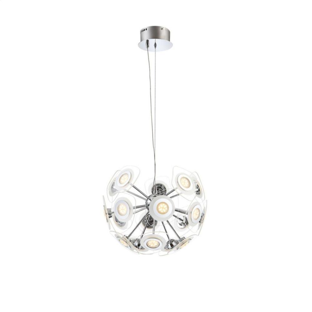 Elegante LED Pendelleuchte aus Chrom und Glas Bild 1