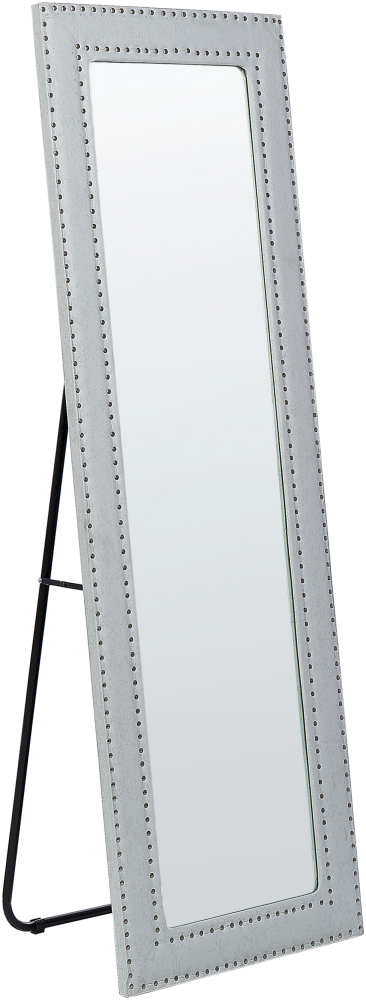 Standspiegel aus Kunstleder 50 x 150 cm Hellgrau LOCRONAN Bild 1