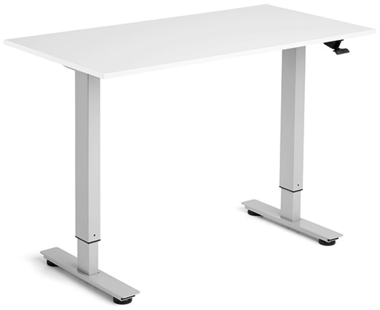 Flexidesk Erhöhter niedriger Tisch 120x60 cm weiß/alugrau Bild 1