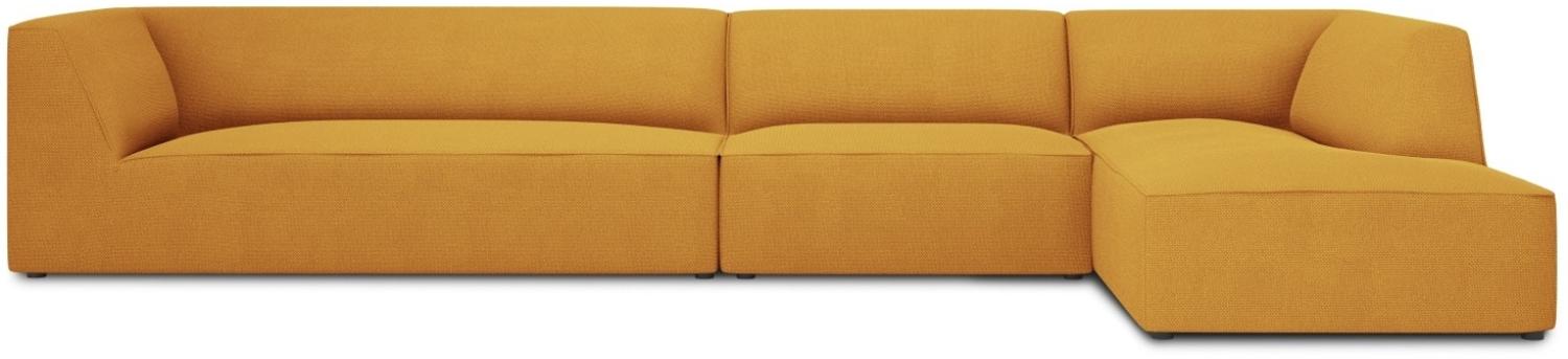 Micadoni 5-Sitzer Modular Ecke rechts Sofa Ruby | Bezug Yellow | Beinfarbe Black Plastic Bild 1