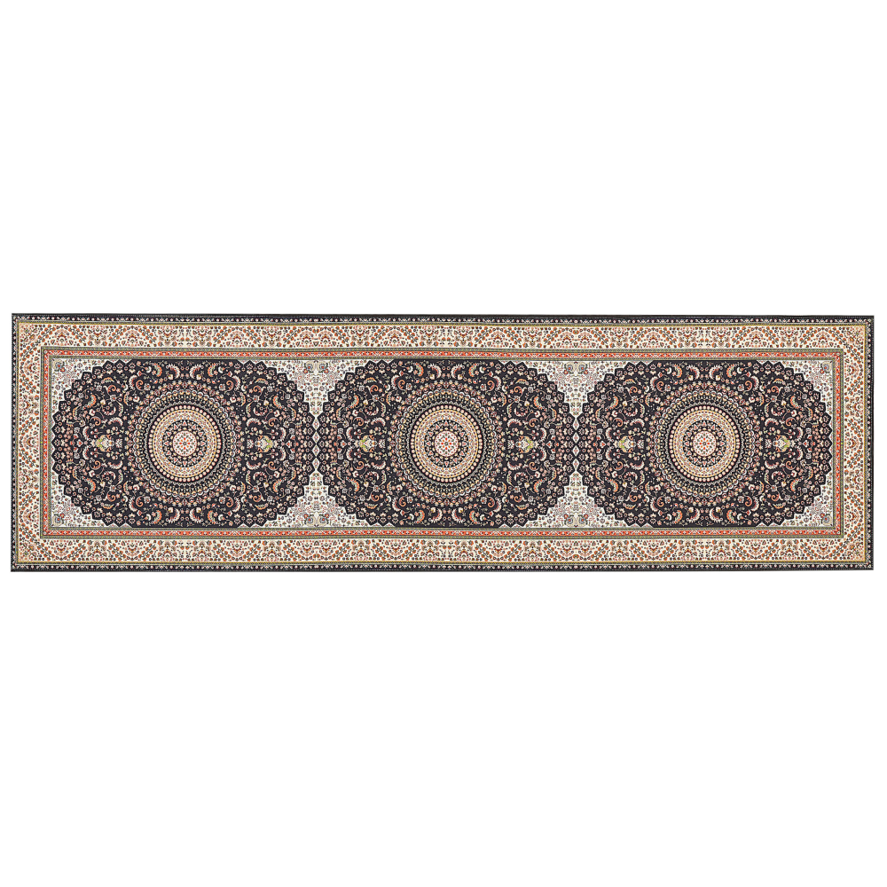 Teppich mehrfarbig 60 x 200 cm orientalisches Muster Kurzflor CIVRIL Bild 1