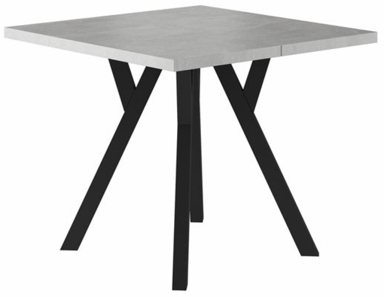 Esstisch Küchentisch Merlin 90-240x90x76cm beton schwarz ausziehbar Bild 1