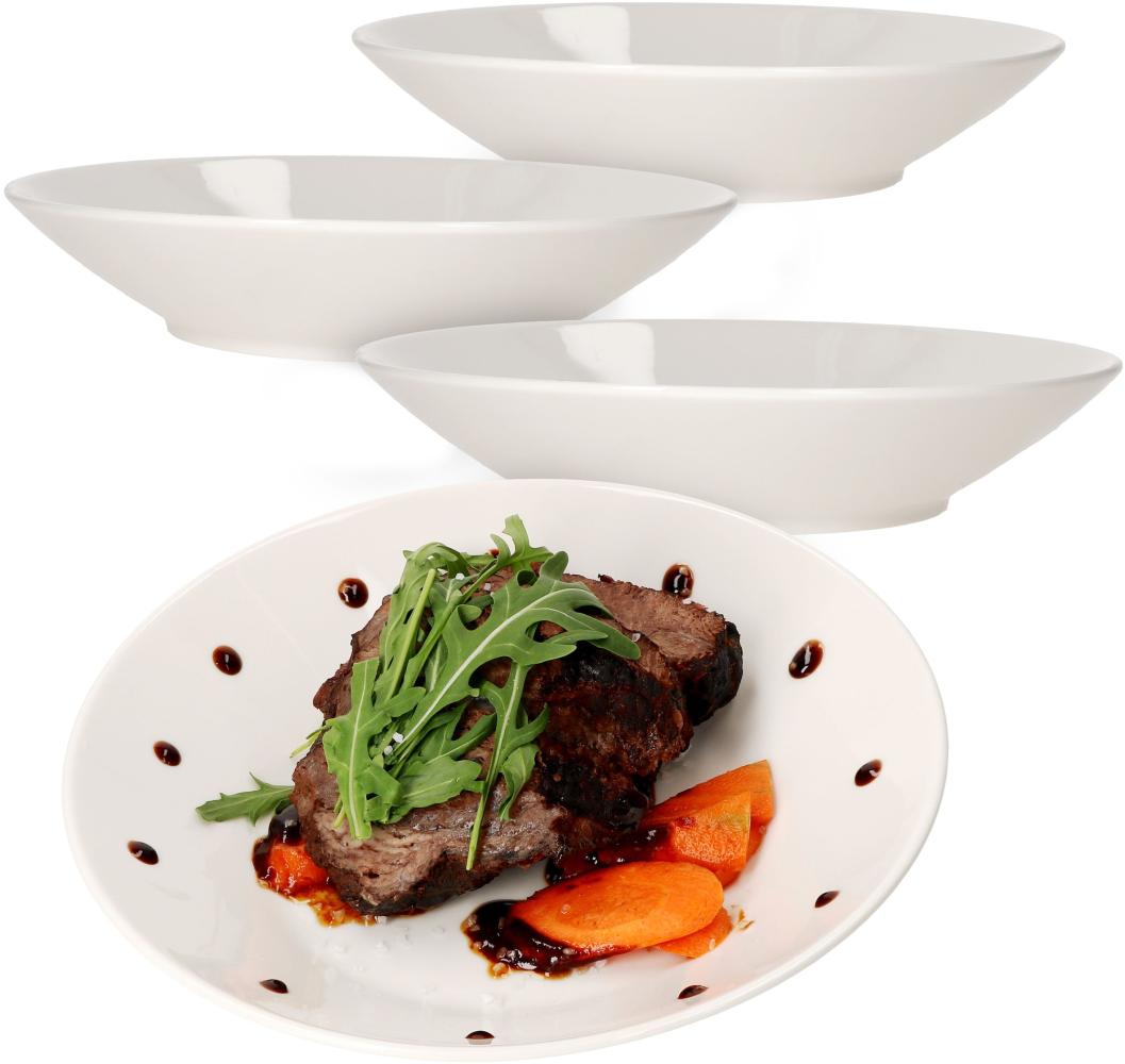 Ritzenhoff Ontario 4er Set Suppen-Teller tief 400ml Salat-Schale weiß Porzellan Bild 1