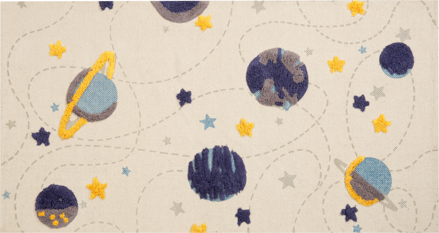 Kinderteppich Baumwolle mehrfarbig 80 x 150 cm Planeten LANGSA Bild 1