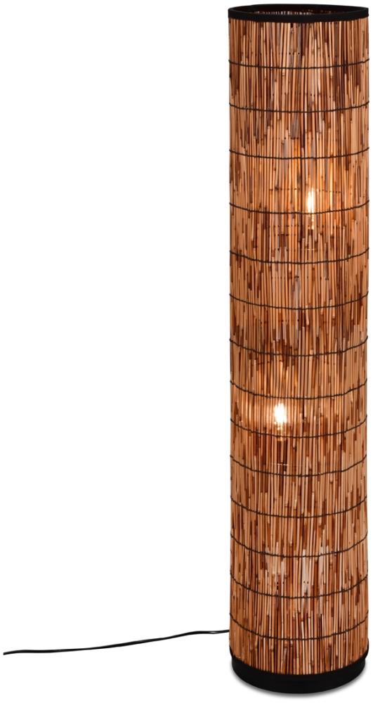 Stehleuchte SARA mit Lampenschirm aus Rattan in Bambusoptik, Höhe 120cm Bild 1