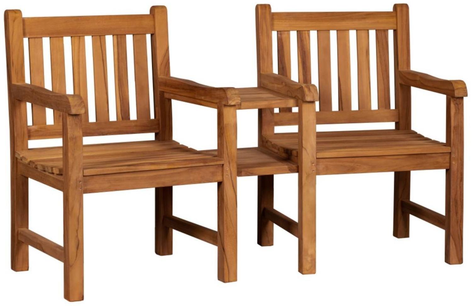 YOURSOL Flexi-Sitz Woodie mit Tisch, 2 Sitze, Breite 160 cm, Teak, witterungsbeständig, Gartenbank Bild 1