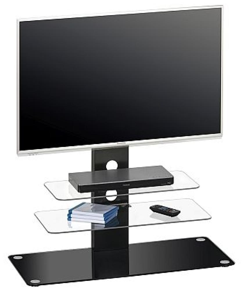 TV-Rack Weißglas - Schwarzglas ,Maße :900 x 950 x 400 mm Metall schwarz - Schwarzglas Bild 1