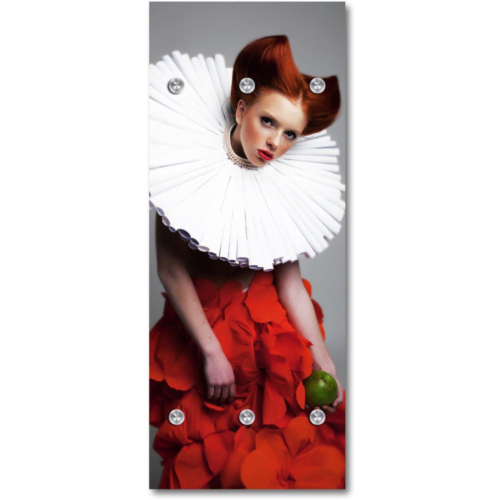 Queence Garderobe - "Jardin" Druck auf hochwertigem Arcylglas inkl. Edelstahlhaken und Aufhängung, Format: 50x120cm Bild 1
