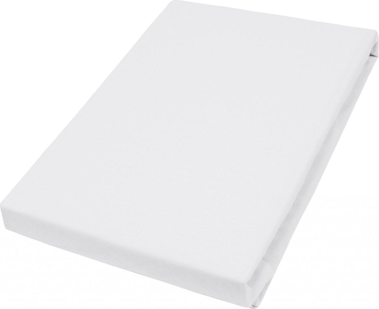 Vario Jersey-Spannbetttuch Elastan für Topper weiß, 150 x 200 cm Bild 1