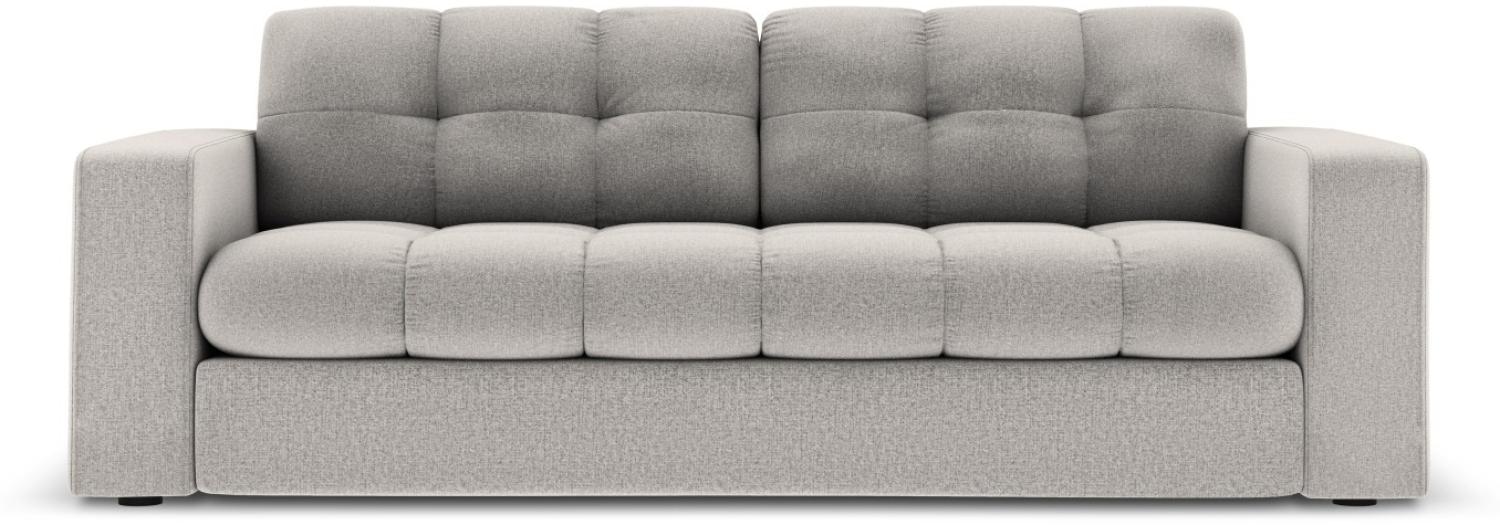 Micadoni 2-Sitzer Sofa Justin | Bezug Light Grey | Beinfarbe Black Plastic Bild 1