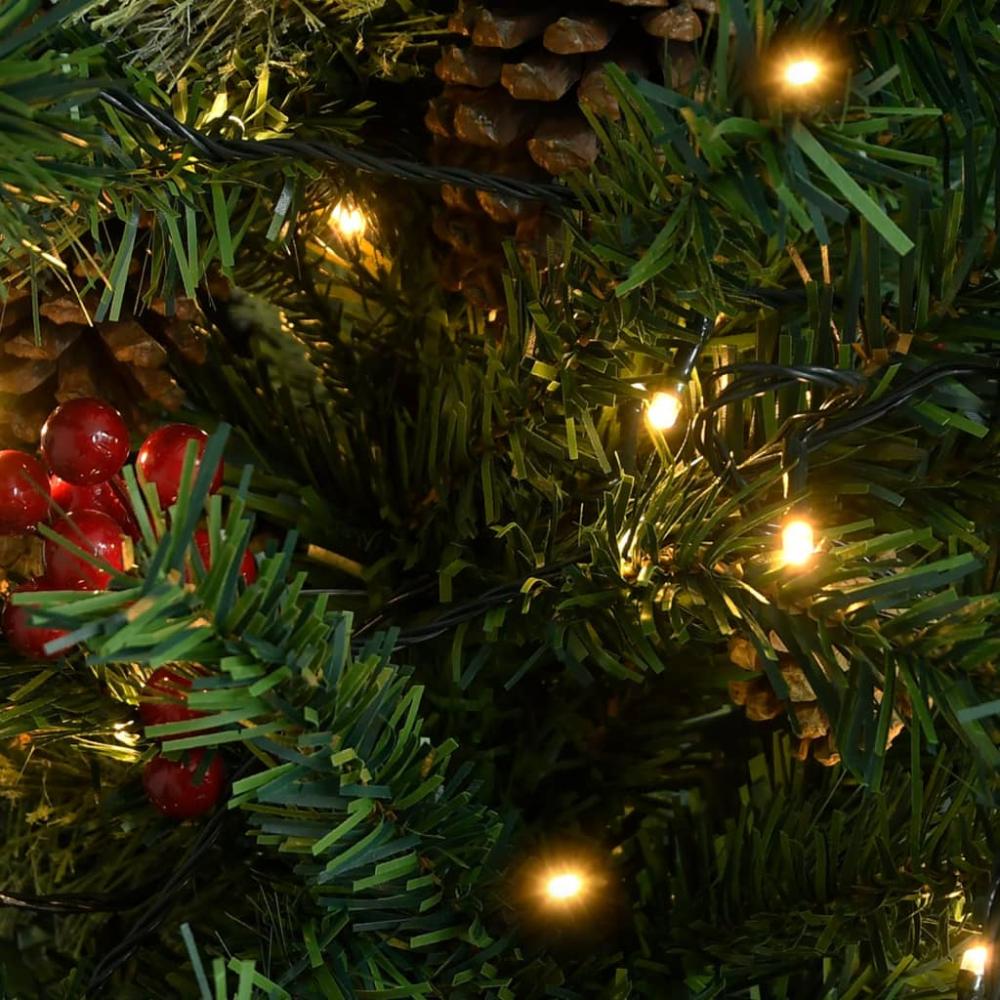 vidaXL Weihnachtsbaum mit LEDs & Kiefernzapfen Grün 120 cm PVC & PE Bild 1