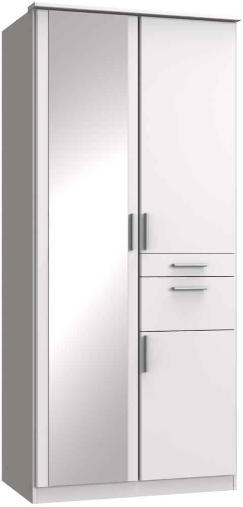 Kleiderschrank >Kalindi I< in Weiß - 90x198x58cm (BxHxT) Bild 1