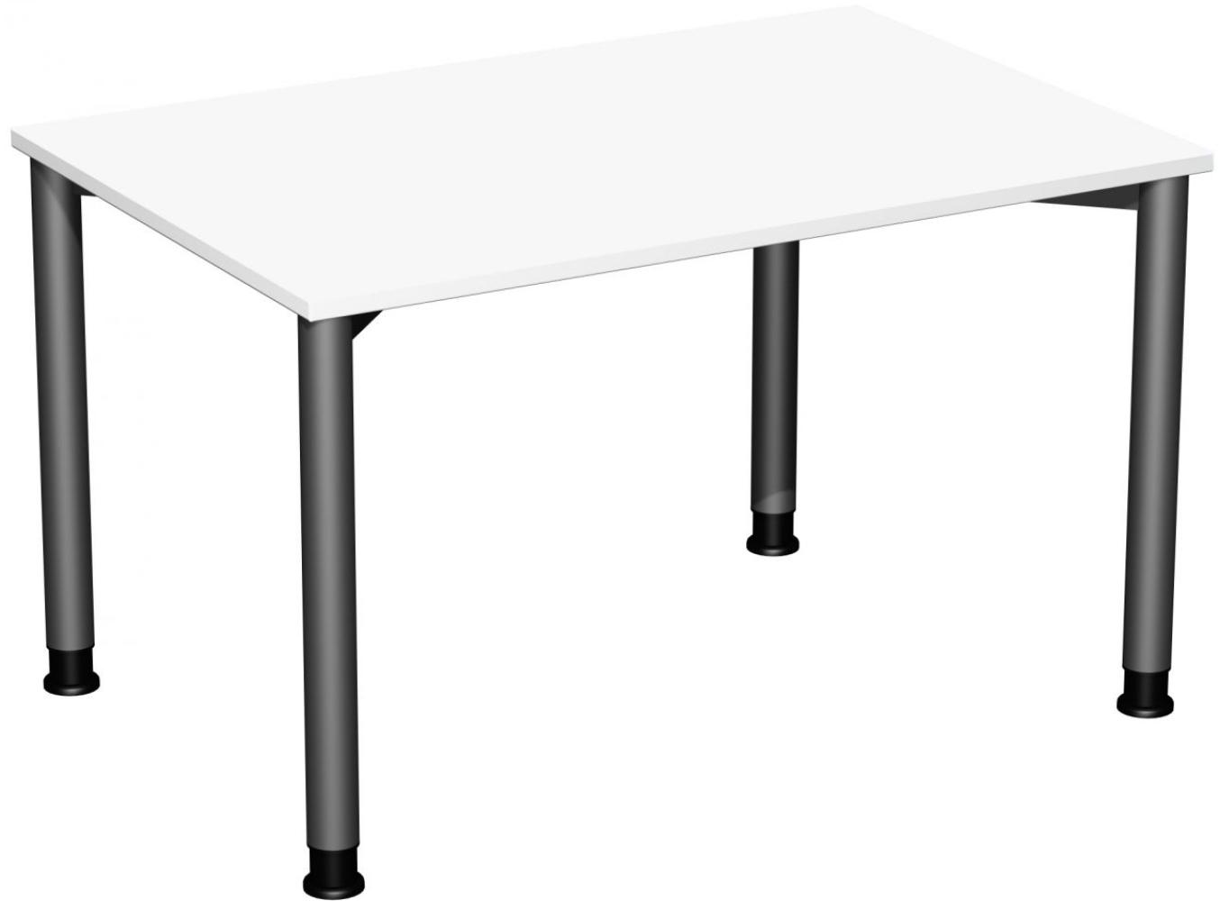 Schreibtisch, höhenverstellbar, 120x80cm, Weiß / Anthrazit Bild 1