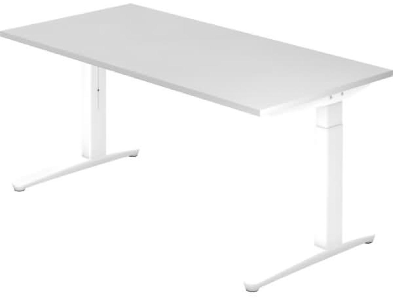 'XB16' Schreibtisch, C-Fuß, 160x80cm, Weiß / Weiß Bild 1