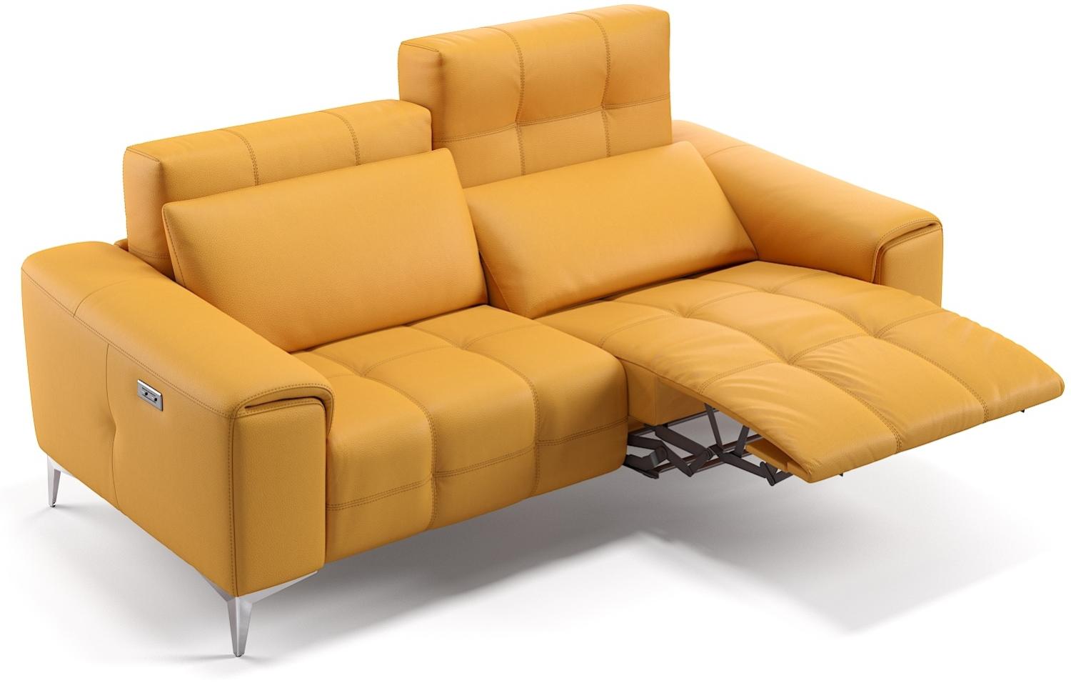 Sofanella Ledersofa SALENTO 2-Sitzer Couch Designercouch in Gelb Bild 1