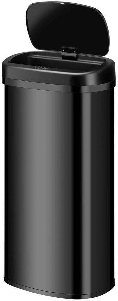 Juskys Automatik Mülleimer mit Sensor 70L - elektrischer Abfalleimer, Bewegungssensor, automatischer Deckel, wasserdicht, rechteckig, Küche - Schwarz Bild 1