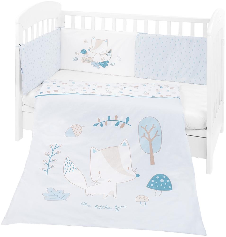 Kikkaboo Bettwäsche 4-teilig Decke 135 x 95 cm Bezug Nestchen Bett 120 x 60 cm blau Bild 1