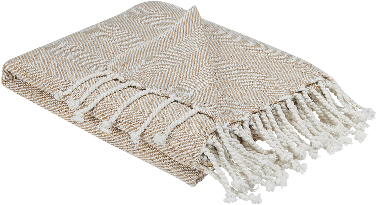 Decke Baumwolle beige 130 x 160 cm TILMI Bild 1
