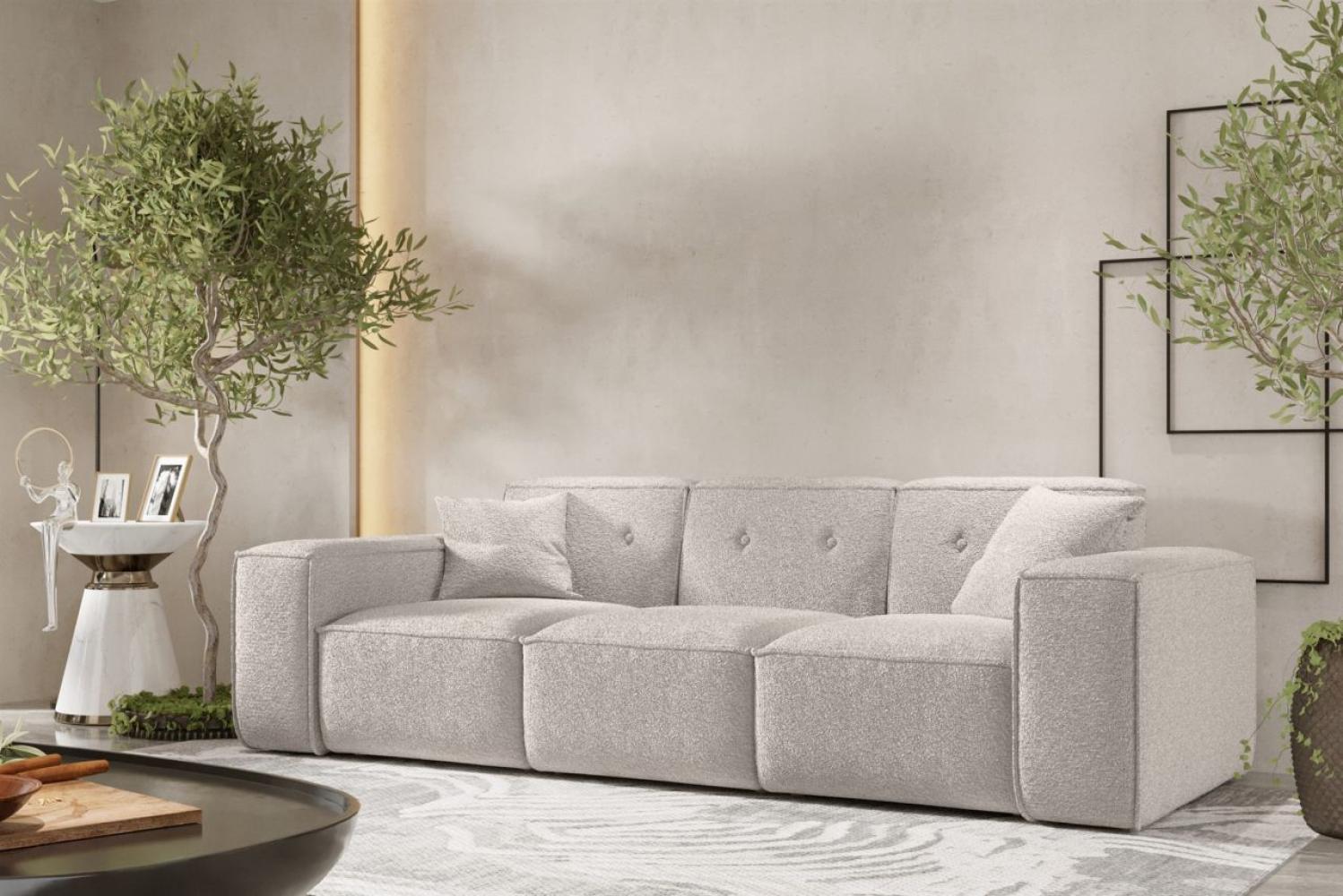 Sofa Designersofa CESINA 3-Sitzer in Stoff Ascot Bukla Creme Bild 1