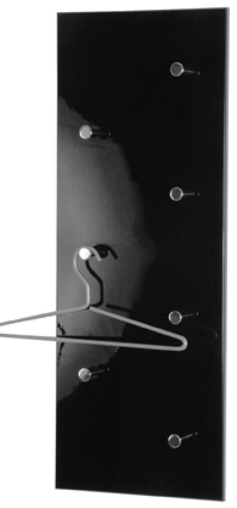 Garderobenhaken >Big Eddy< in schwarz-chrom aus Stahl, MDF - 80x30x6cm (BxHxT) Bild 1