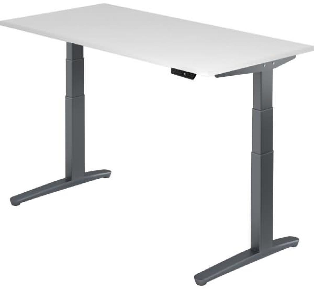 'XBHM16' Sitz-Steh-Schreibtisch elektrisch 160x80cm Weiß Graphit Bild 1
