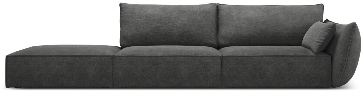 Micadoni 4-Sitzer Links Sofa Kaelle | Bezug Dark Grey | Beinfarbe Black Plastic Bild 1