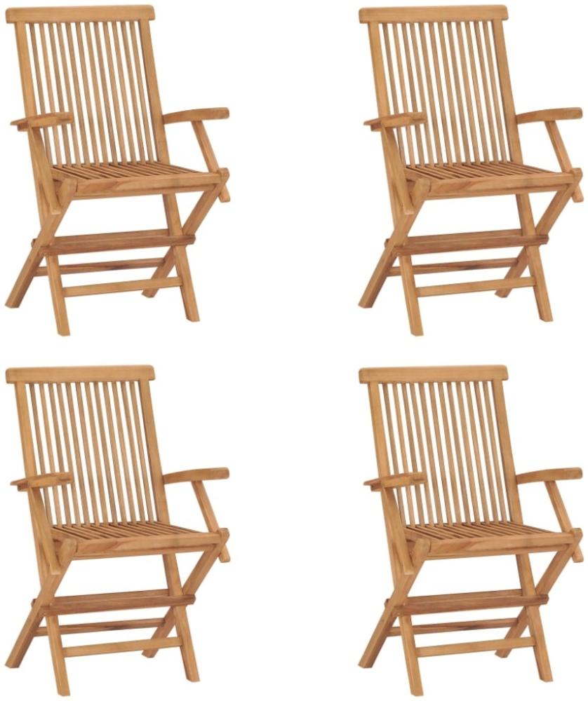 vidaXL Klappbare Gartenstühle 4 Stk. Massivholz Teak Bild 1