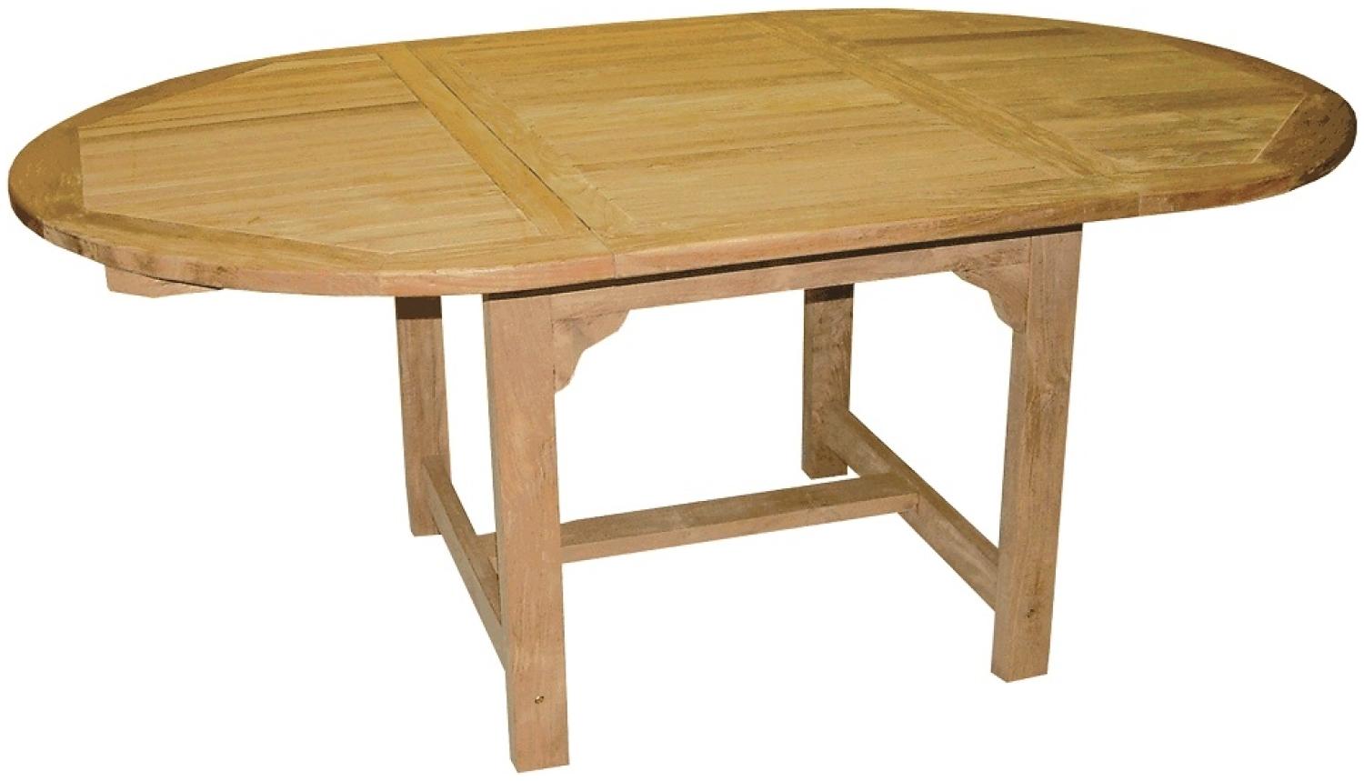 Premium Teak Ausziehtisch oval Tisch Gartentisch Teakmöbel ausziehbar 180 cm Bild 1