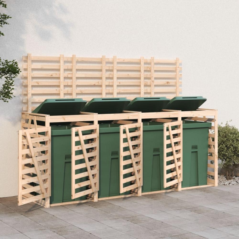 vidaXL Mülltonnenbox für 4 Tonnen Massivholz Kiefer Bild 1