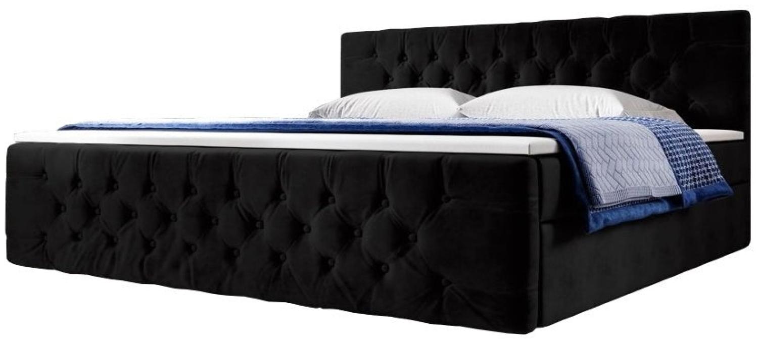 Boxspringbett Velutto mit Stauraum 180x200 H4 Schwarz Bild 1