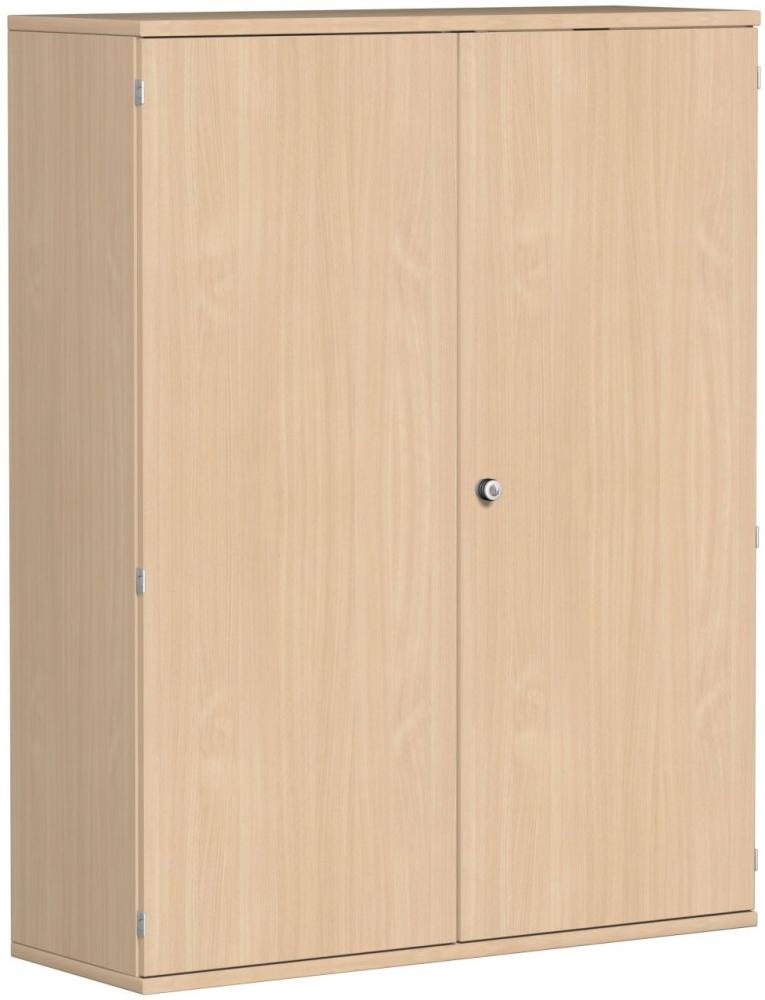 Garderobenschrank mit ausziehbarem Garderobenhalter, 120x42x154cm, Buche Bild 1