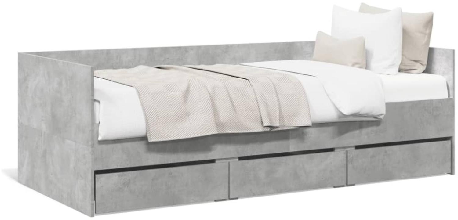 vidaXL Tagesbett mit Schubladen Betongrau 75x190 cm Holzwerkstoff Bild 1