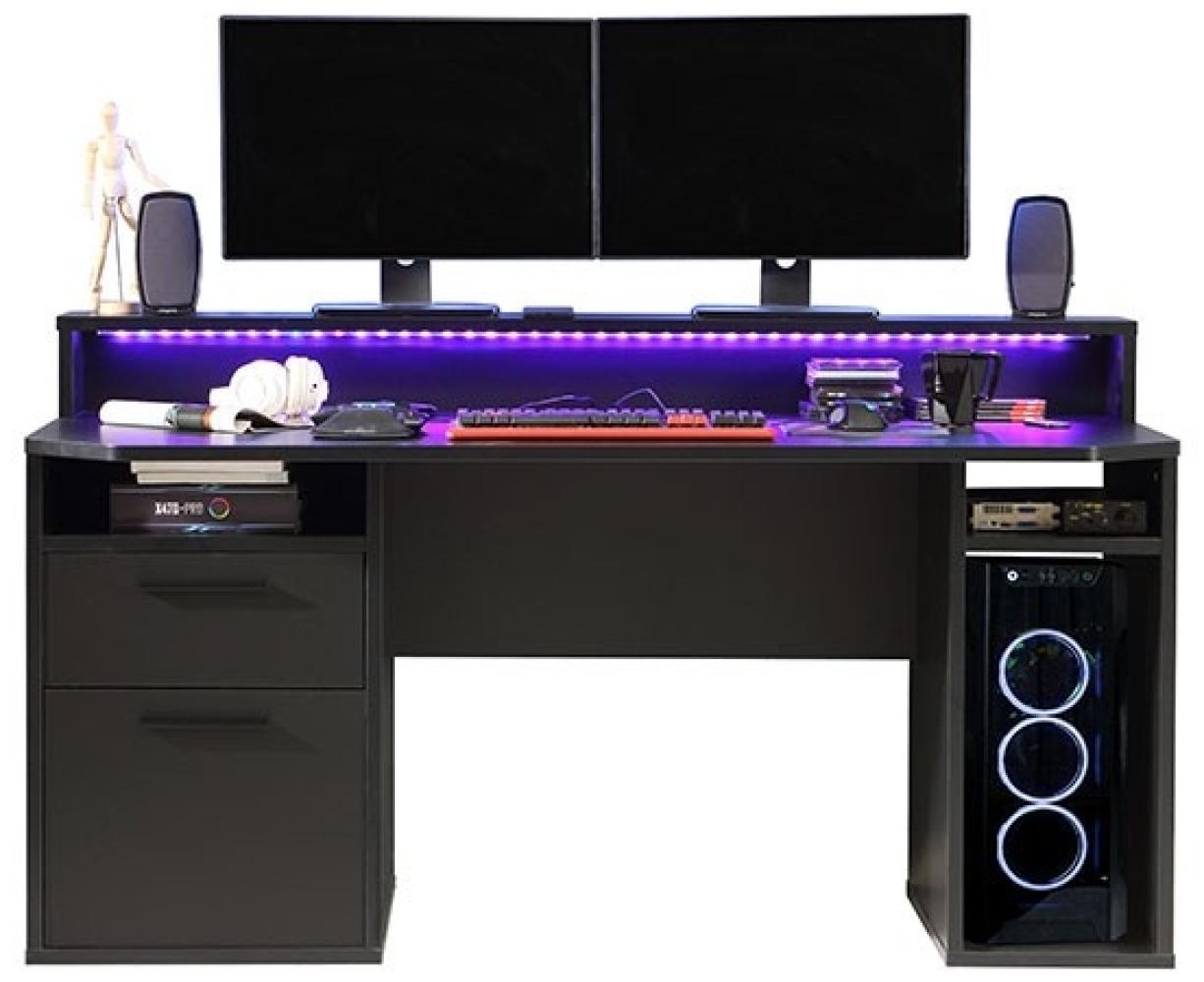Gamingtisch Computertisch PC-Tisch Schreibtisch 160x72cm schwarz Bild 1
