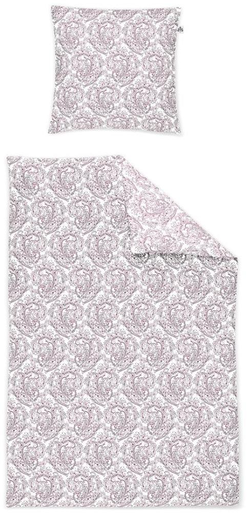 Irisette Capri Mako-Satin Bettwäsche 155x220 Paisley weiß pink 8746-60 Bild 1