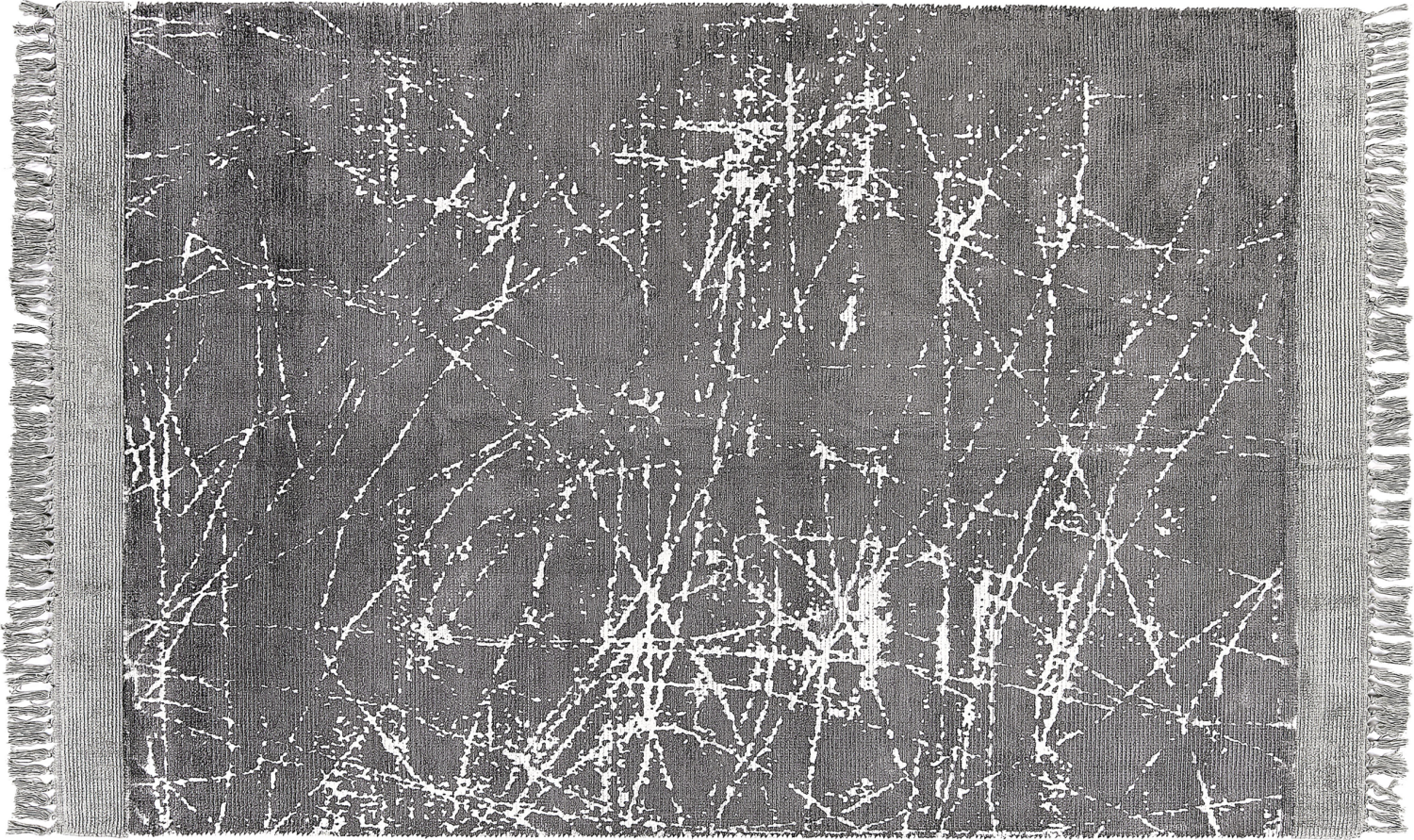Teppich Viskose grau 140 x 200 cm cm abstraktes Muster Kurzflor HANLI Bild 1