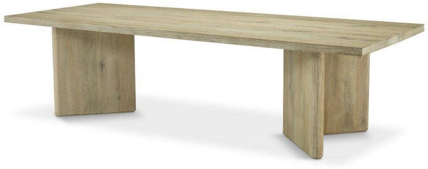 Casa Padrino Luxus Massivholz Esstisch Naturfarben 280 x 110,5 x H. 76 cm - Rechteckiger Eichenholz Küchentisch - Luxus Massivholz Esszimmer Möbel Bild 1