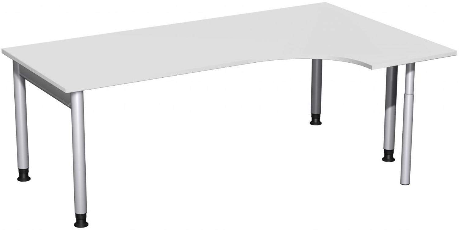 PC-Schreibtisch '4 Fuß Pro' rechts, höhenverstellbar, 200x120cm, Lichtgrau / Silber Bild 1