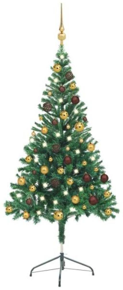 vidaXL Künstlicher Weihnachtsbaum mit LEDs & Schmuck 150 cm 380 Zweige Bild 1