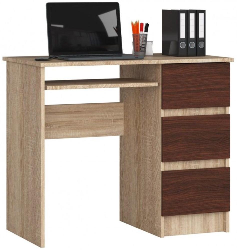 Schreibtisch Bürotisch Tisch A600 90x55x78 cm Sonoma-Wenge Ausführung Rechts Bild 1