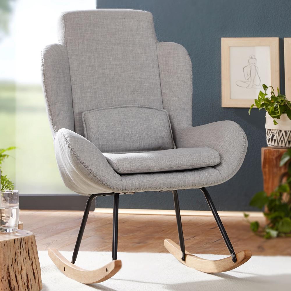 KADIMA DESIGN LAVANT Schaukelstuhl - Extra-weiche Sitzschale und Wippfunktion für entspannende Stunden at home. Farbe: Grau Bild 1