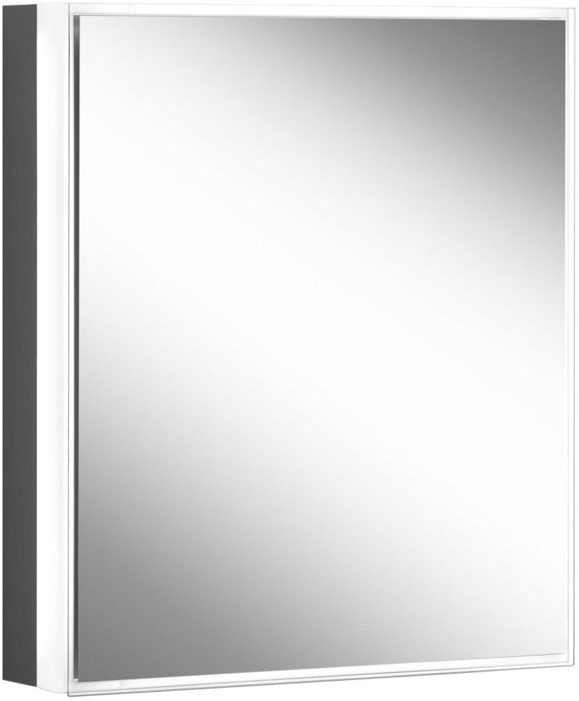 Schneider PREMIUM Line Superior LED Lichtspiegelschrank, 1 Doppelspiegeltür, Steckdose rechts, 625x73,6x16,7cm, 181. 062, Ausführung: EU-Norm/Korpus schwarz matt - 181. 062. 02. 41 Bild 1