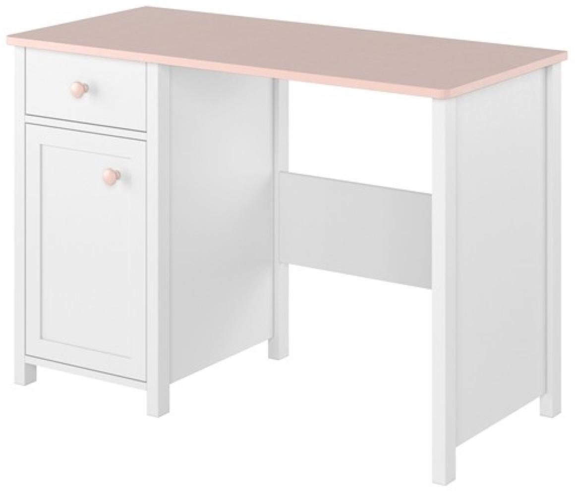 Schreibtisch "Luna" Schülerschreibtisch 110x52cm weiß rosa Bild 1