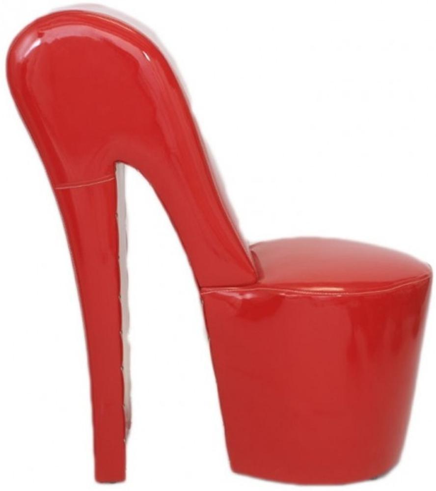 Casa Padrino High Heel Sessel Rot Lack Luxus Design - Designer Sessel - Club Möbel - Schuh Stuhl Sessel Bild 1