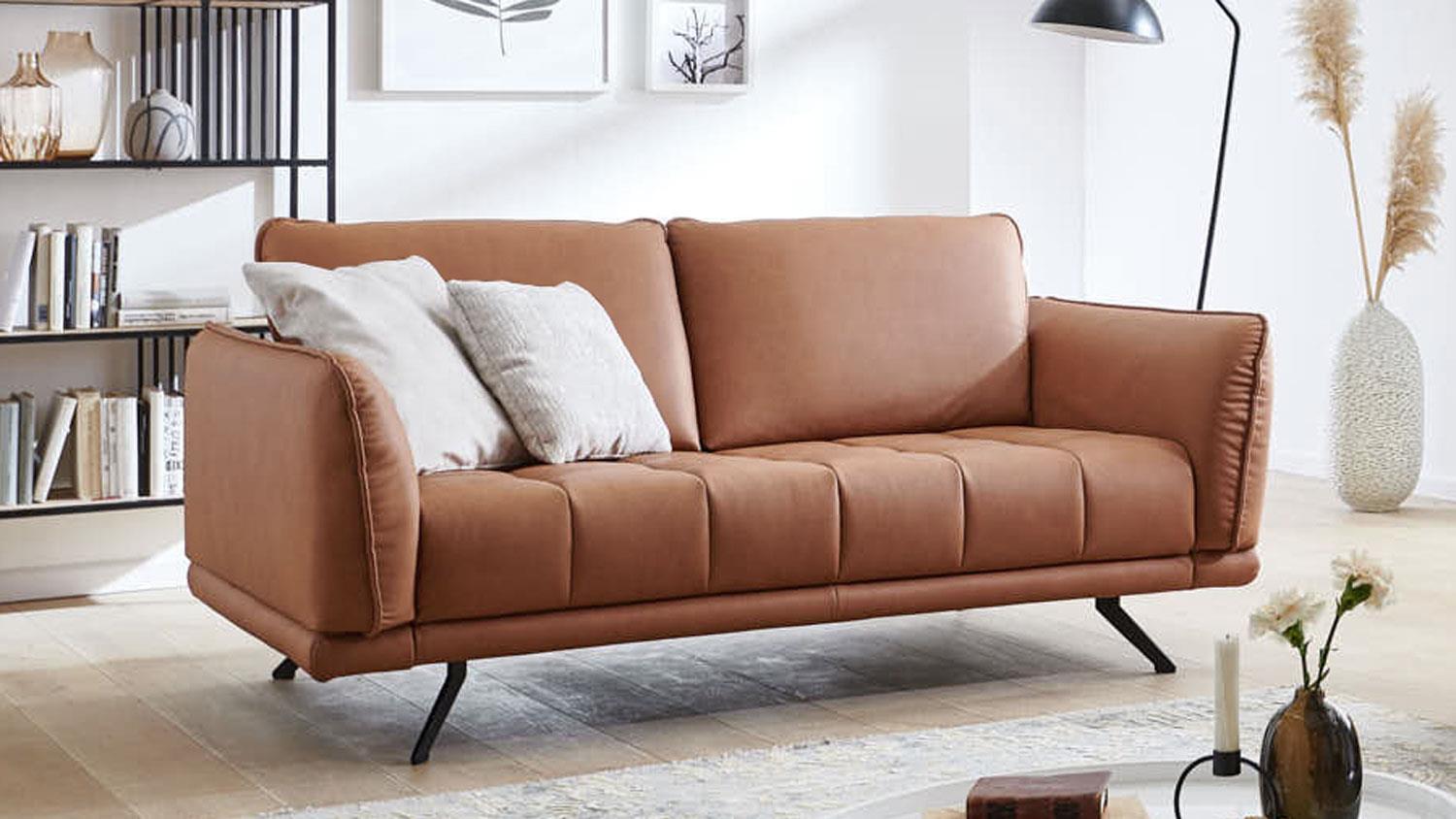 Sofa NOAH 2,5-Sitzer Couch Polstersofa Stoff terracotta 172 cm Bild 1