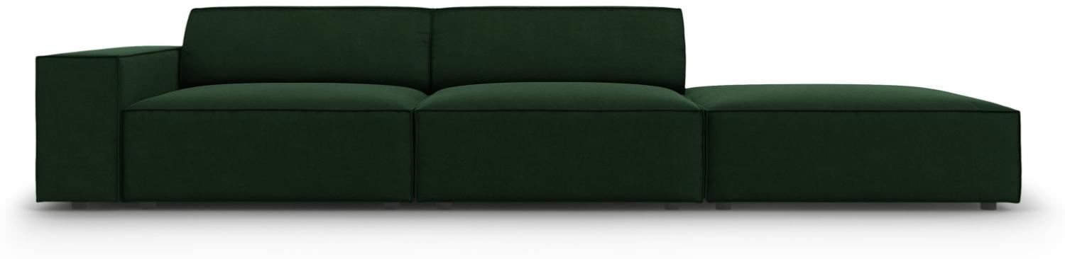 Micadoni 3-Sitzer Rechts Samtstoff Sofa Jodie | Bezug Bottle Green | Beinfarbe Black Plastic Bild 1
